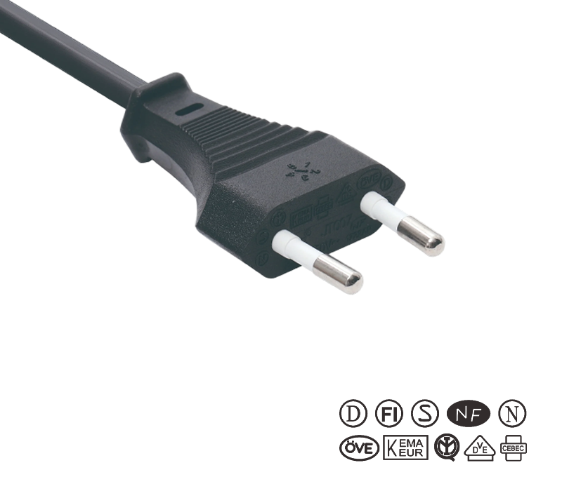 JT007/FY001 2.5A 250V European Standard Two-Pin Plug