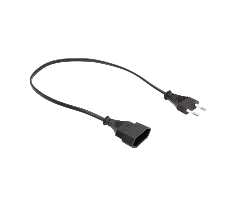 JT007/FY001+FY001-Z 2.5A 250V European Standard Two-Pin Plug With Euro Socket Extension Cord
