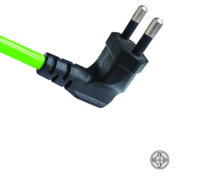 T2-3W/6W/10W/16W 16A 250V Thailand Two-Pin 90-Degree Angled Plug