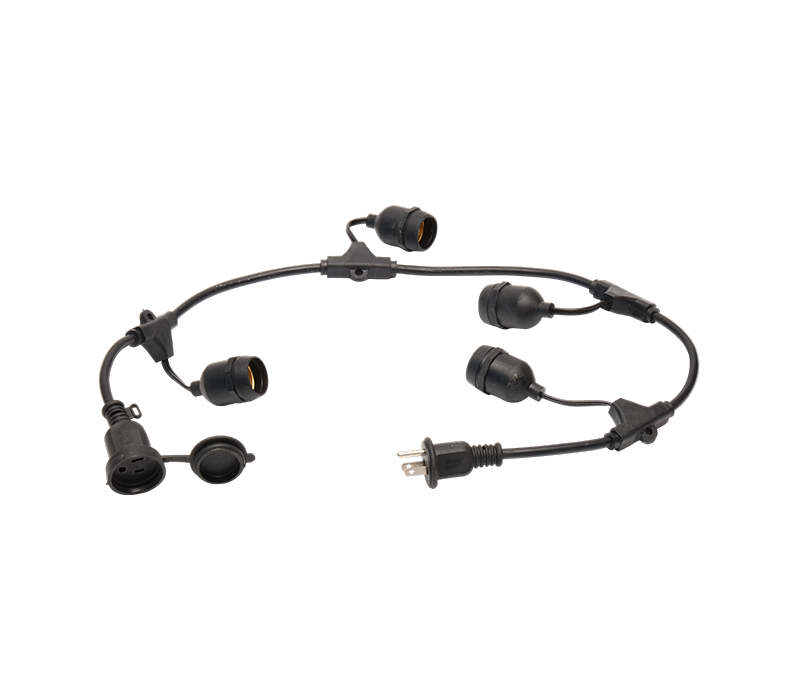 JD-7-24 LED Light String with US-Standard Three-Pin Waterproof Plug and Socket